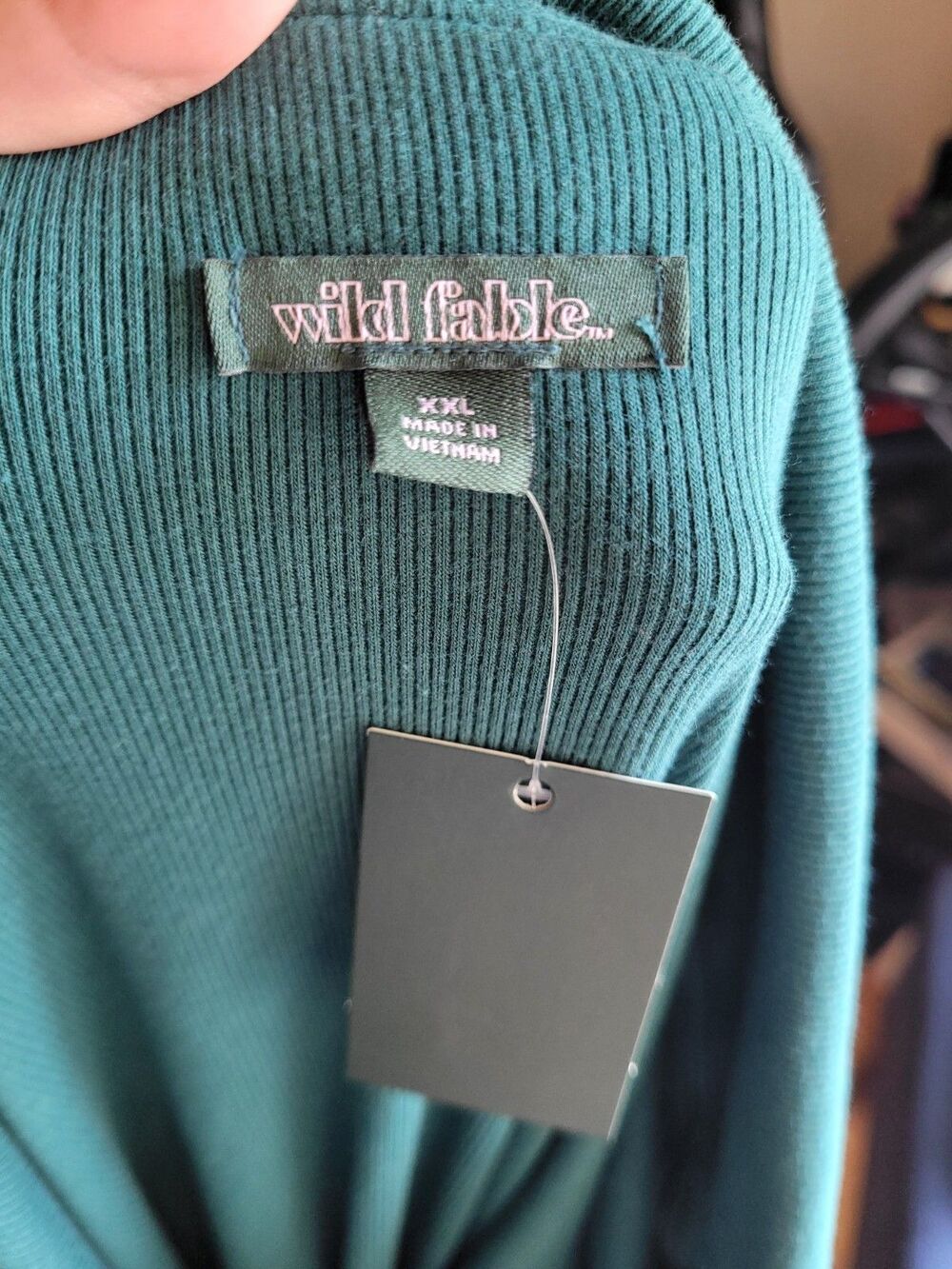 Wild Fable Off The Shoulder Green Dress XXL Women's Long Sleeve NWT New - Picture 7 of 12